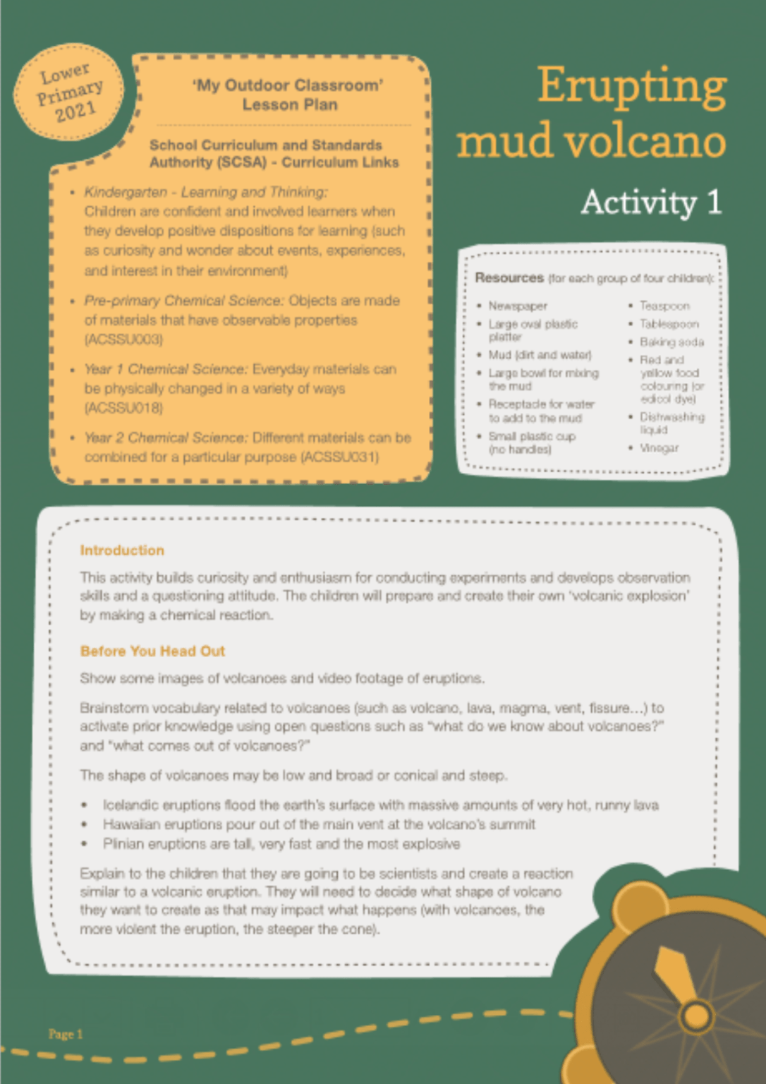 volcano experiment lesson plan